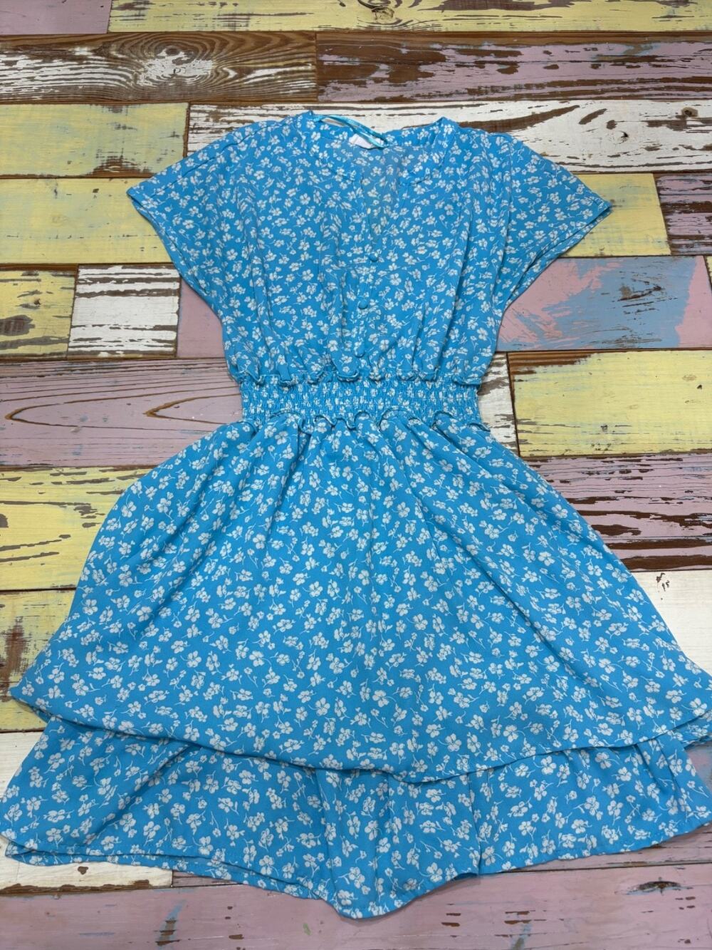 Sienns Sky Dress Womens XS blue Floral